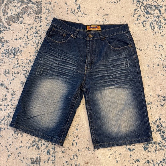 Fasui Jeans  Distressed Colorway Oversized  Jorts Pocket Design 36 Y2K - Picture 2 of 6